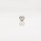 Nakit - Metalik kugla s cirkonom + šipkica - 2,5 mm, Titan