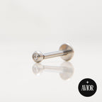 Nakit - Metalik kugla s cirkonom + šipkica - 2,5 mm, Titan