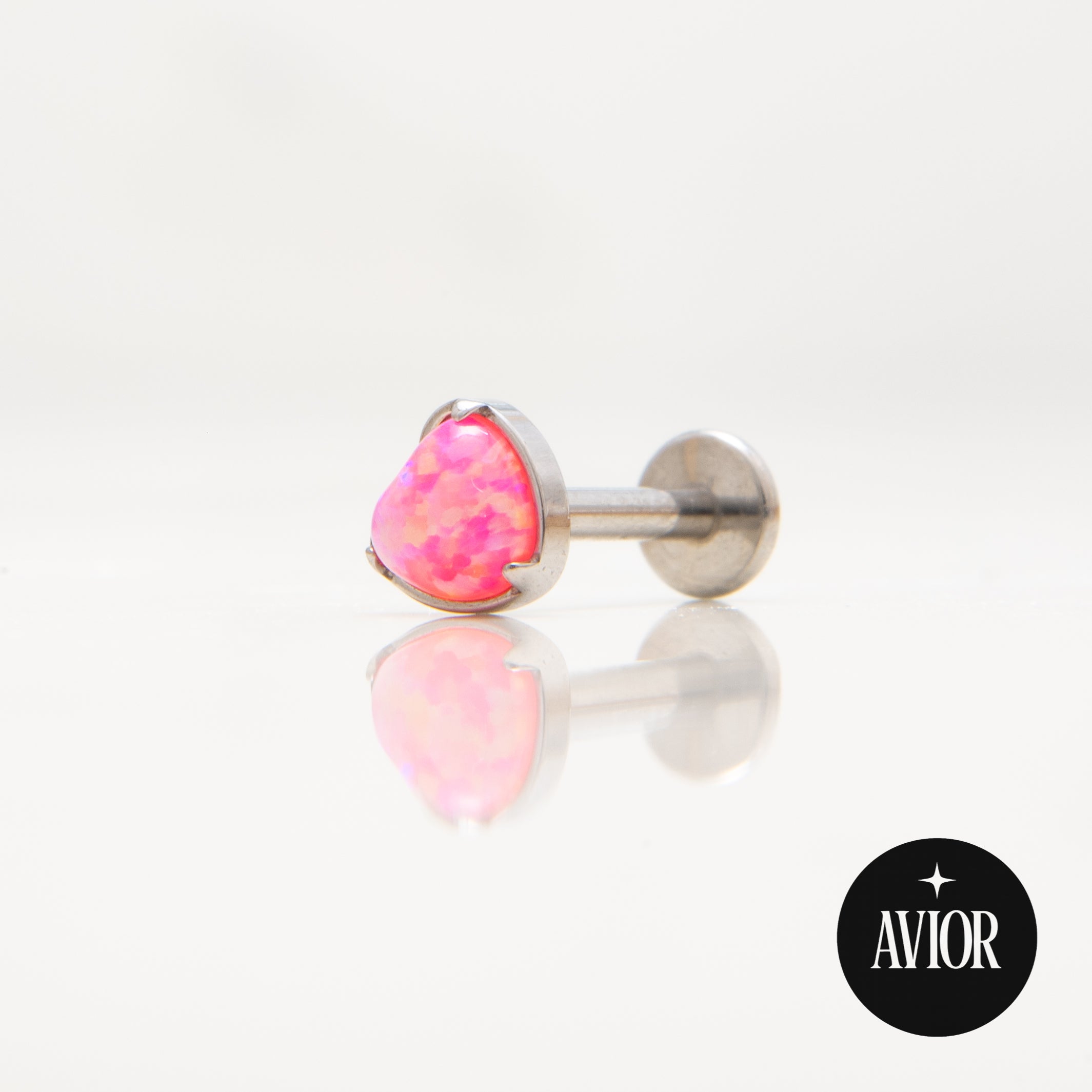 Nakit - Ružičasti opal srce - 5 mm, Titan