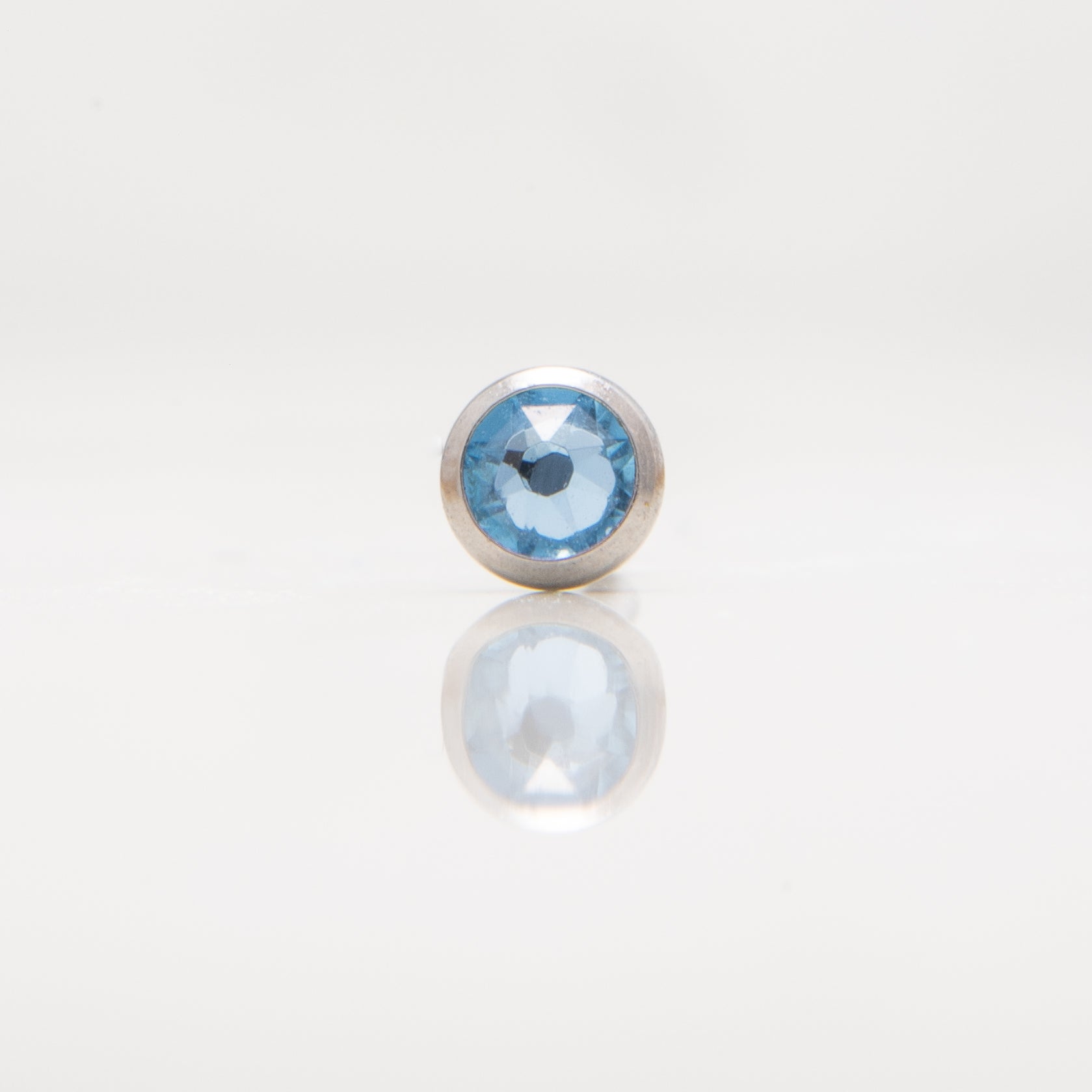 Nakit - Plavi cirkon + šipkica - Flat back, 4 mm, Titan