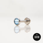 Nakit - Plavi cirkon + šipkica - Flat back, 4 mm, Titan