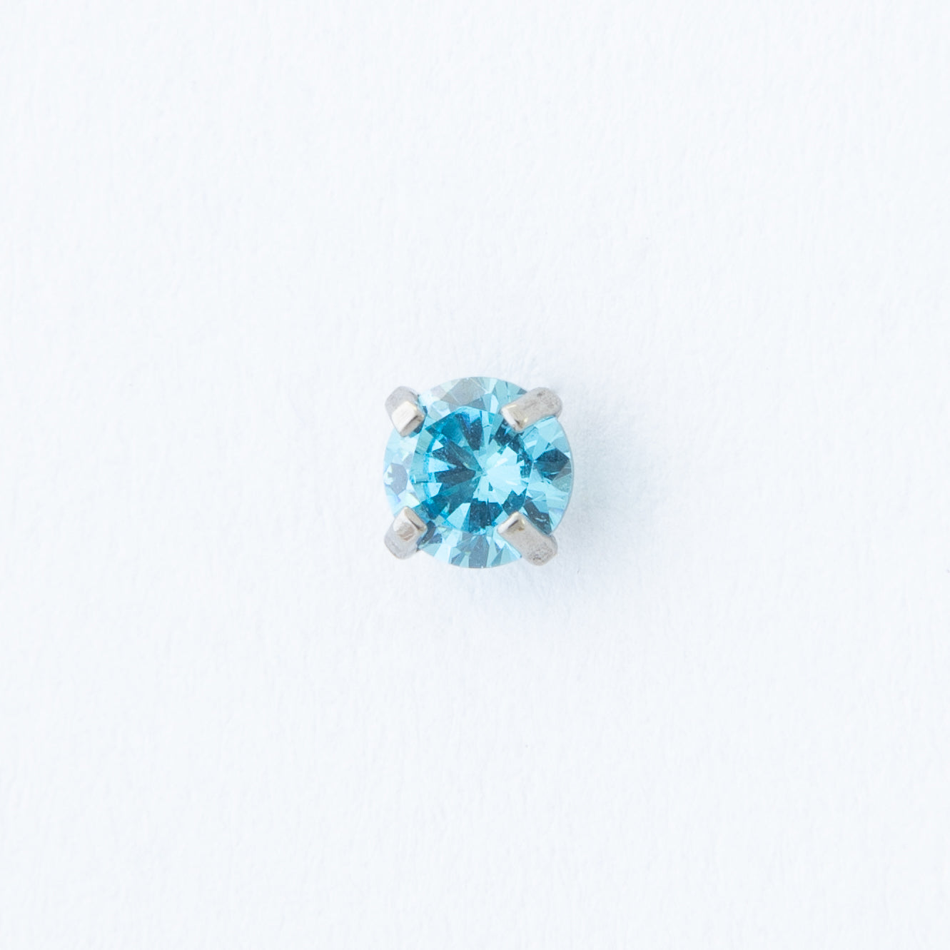 Nakit - Plavi cirkon + šipkica, 3 mm - Titan