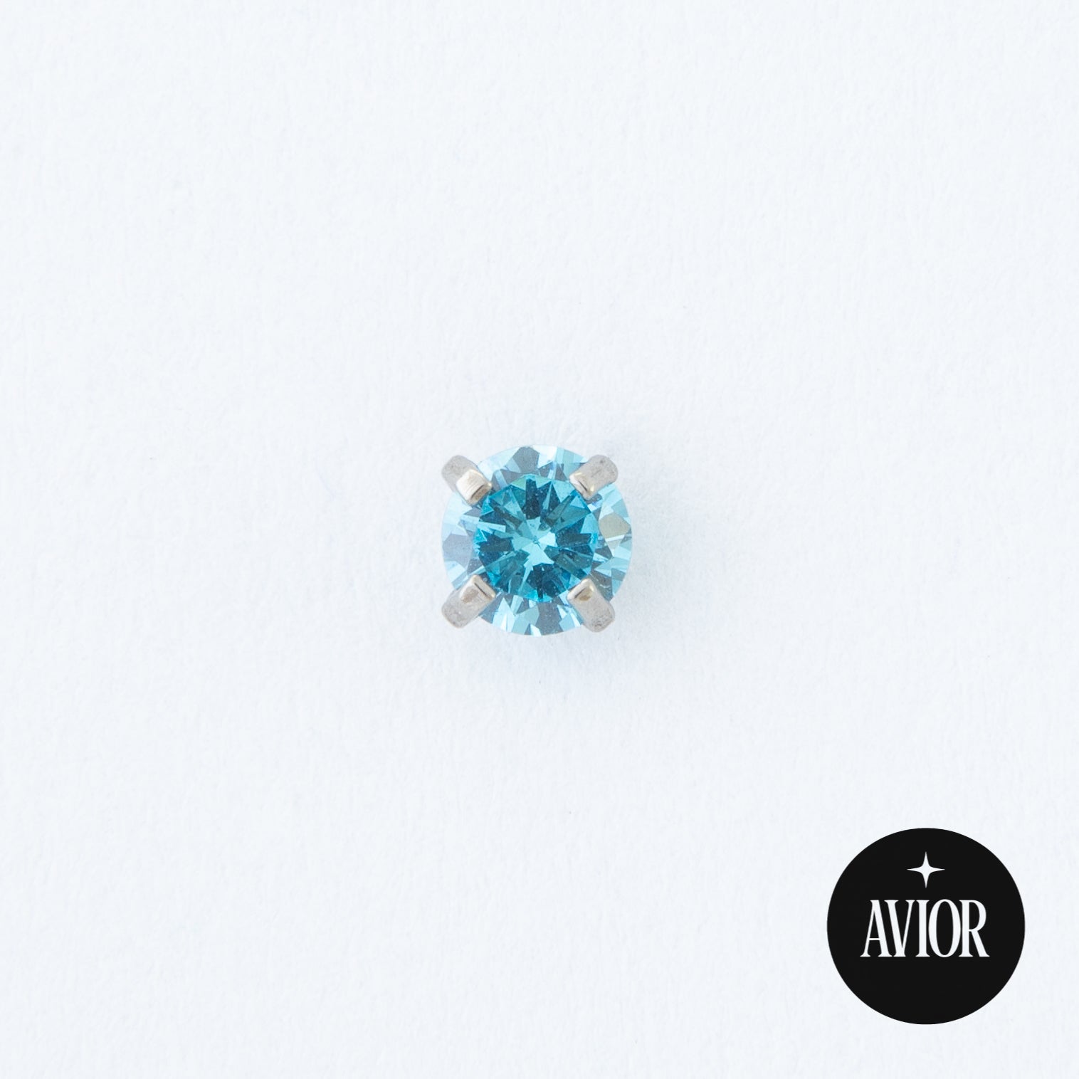 Nakit - Plavi cirkon + šipkica, 3 mm - Titan