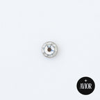 Nakit - Bijeli cirkon + šipkica - Flat back, 4 mm, Titan