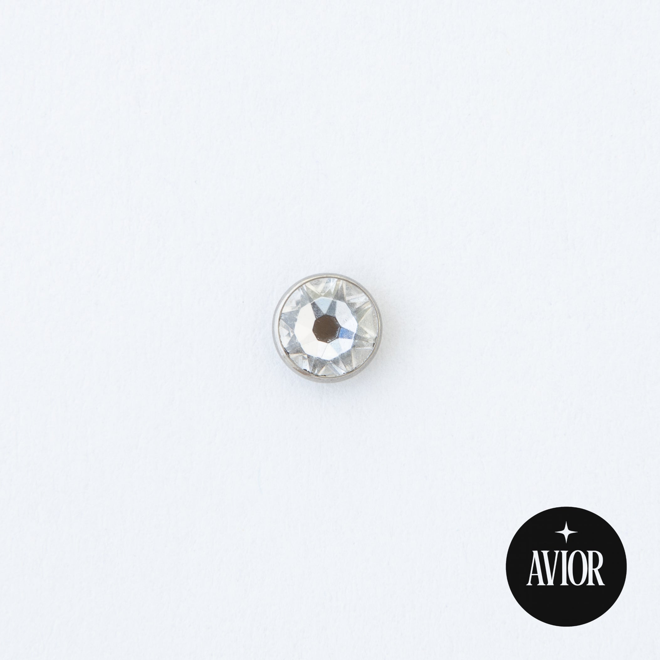 Nakit - Bijeli cirkon + šipkica - Flat back, 4 mm, Titan