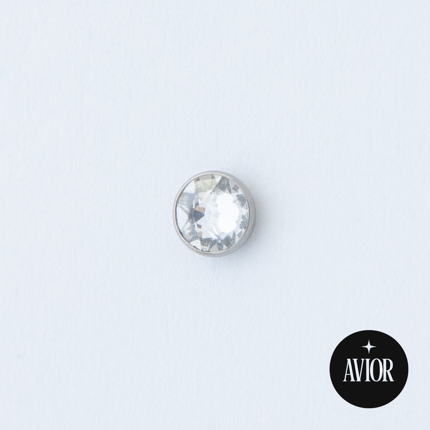 Nakit - Bijeli cirkon + šipkica - Flat back, 4 mm, Titan