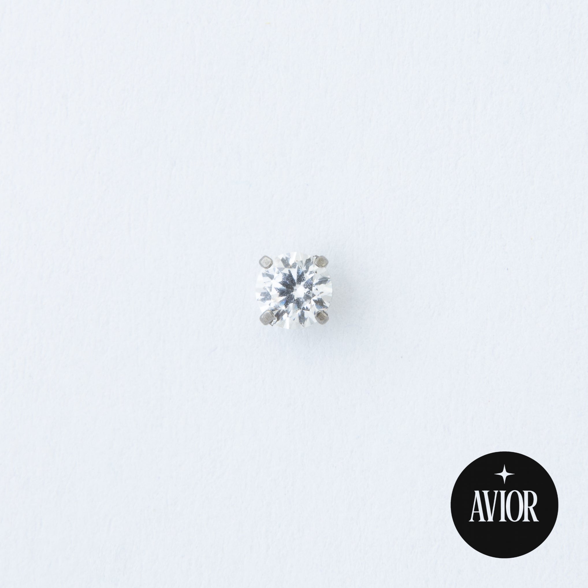 Nakit - Bijeli cirkon + šipkica, 3 mm - Titan