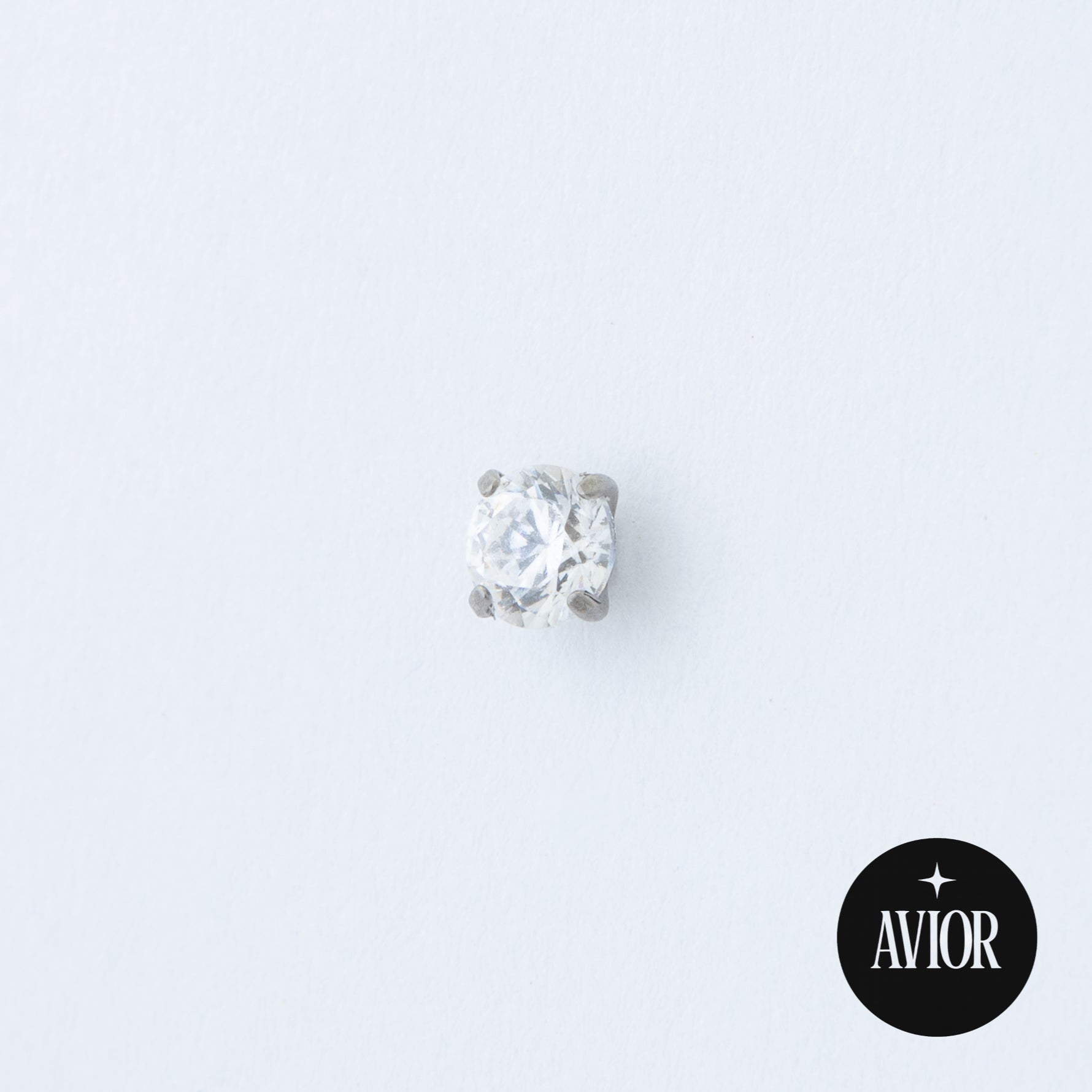 Nakit - Bijeli cirkon + šipkica, 3 mm - Titan