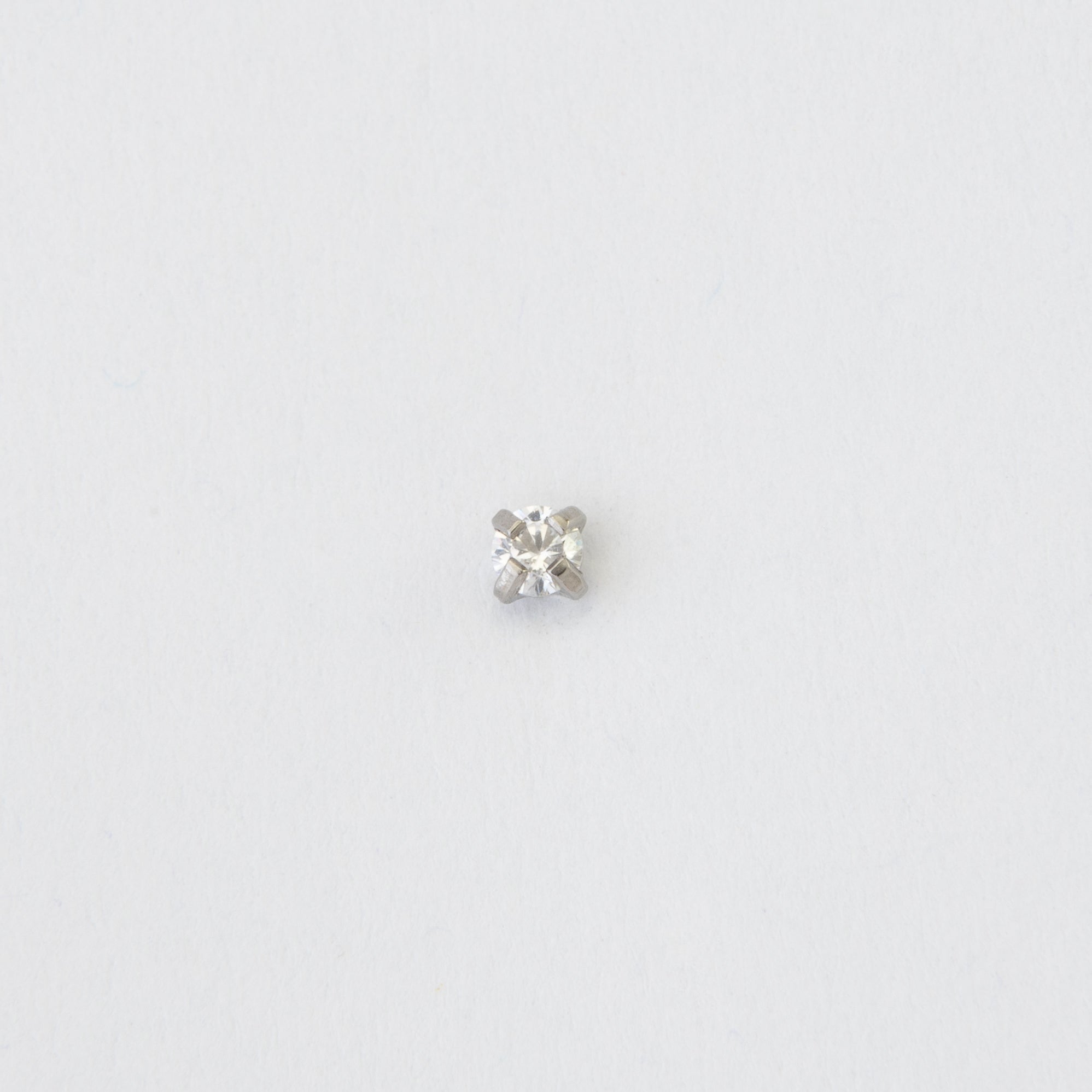 Nakit - Bijeli cirkon + šipkica, 2 mm - Titan