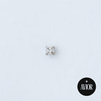 Nakit - Bijeli cirkon + šipkica, 2 mm - Titan