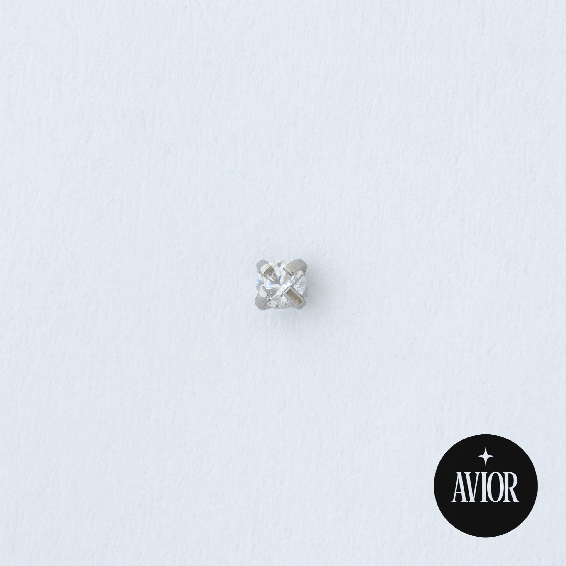 Nakit - Bijeli cirkon + šipkica, 2 mm - Titan