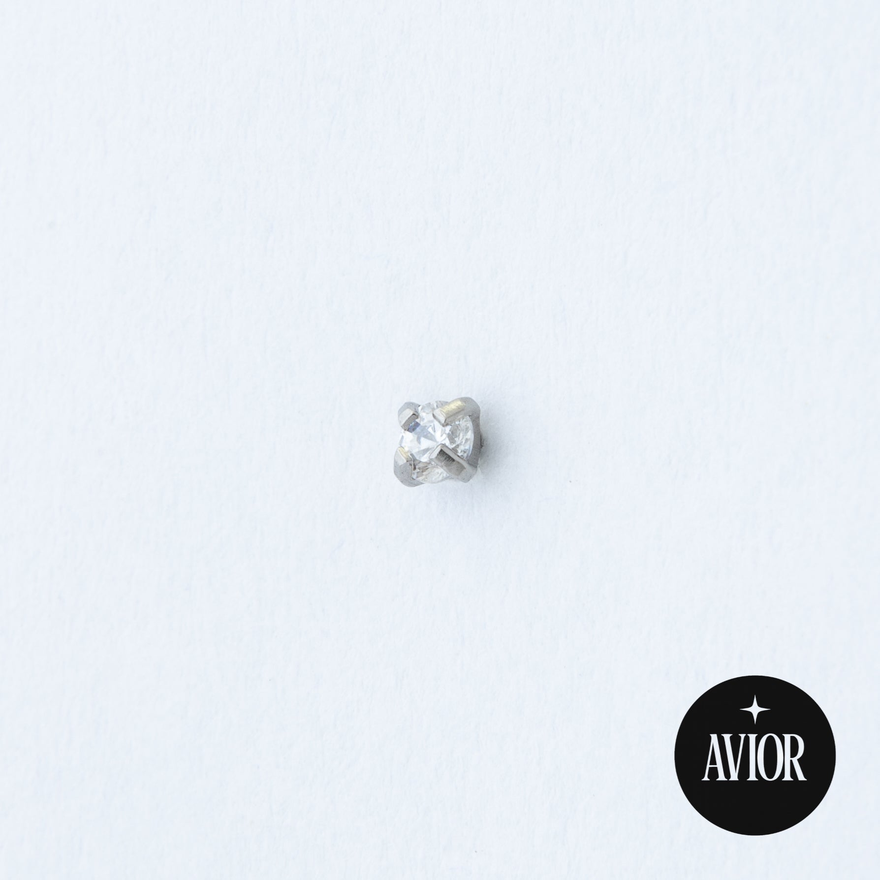 Nakit - Bijeli cirkon + šipkica, 2 mm - Titan