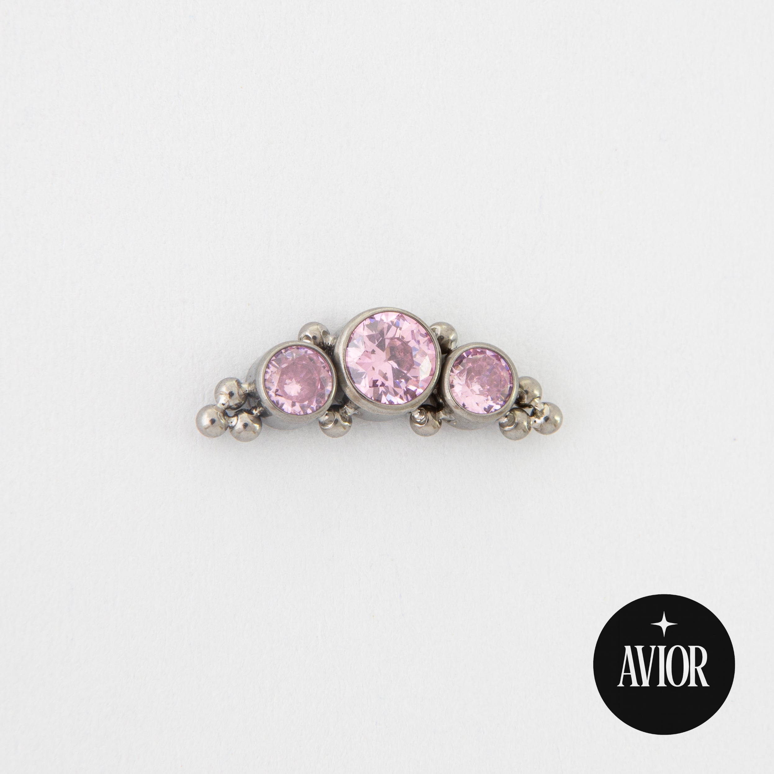 Nakit - Tri Roza cirkona s kuglicama + šipkica - Titan