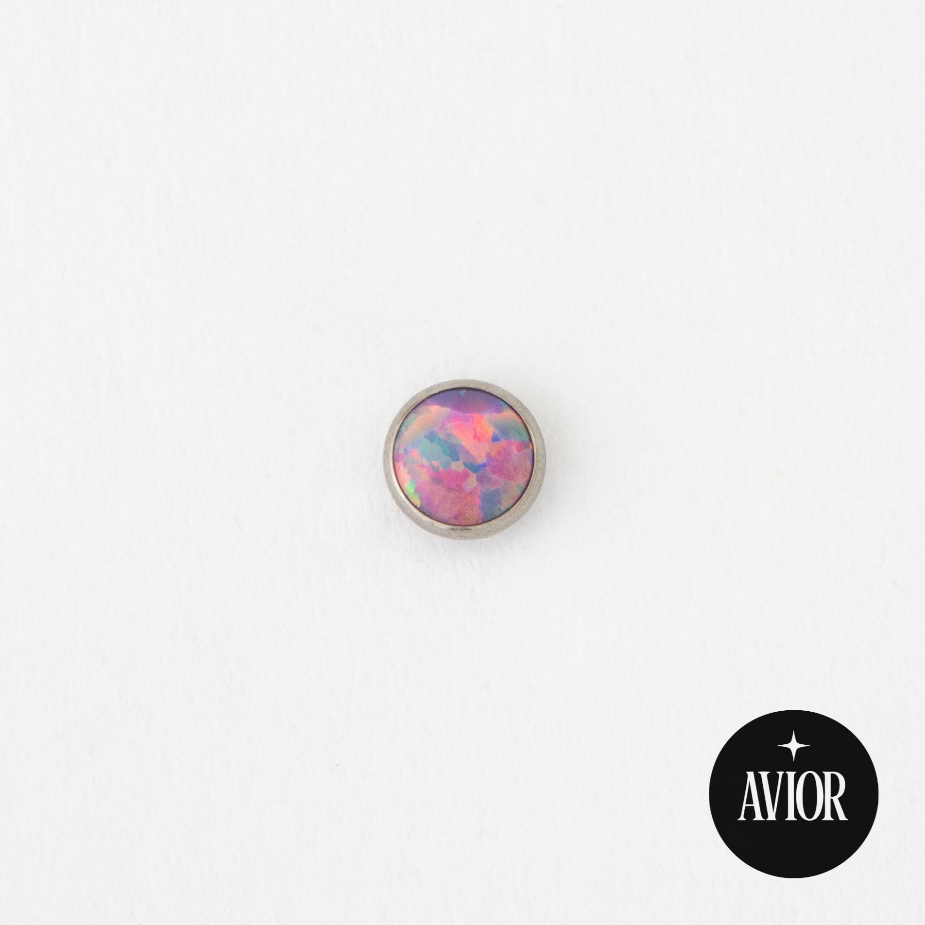 Nakit - Ljubičasti opal + šipkica - Flat back, 4 mm, Titan