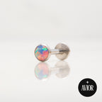 Nakit - Ljubičasti opal + šipkica - Flat back, 4 mm, Titan