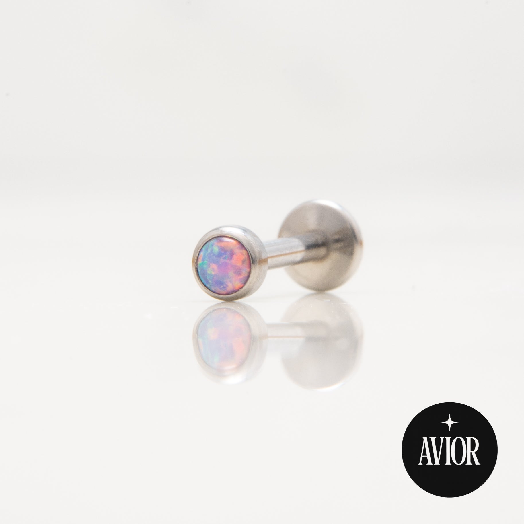 Nakit - Ljubičasti opal + šipkica - Flat back, 3 mm, Titan