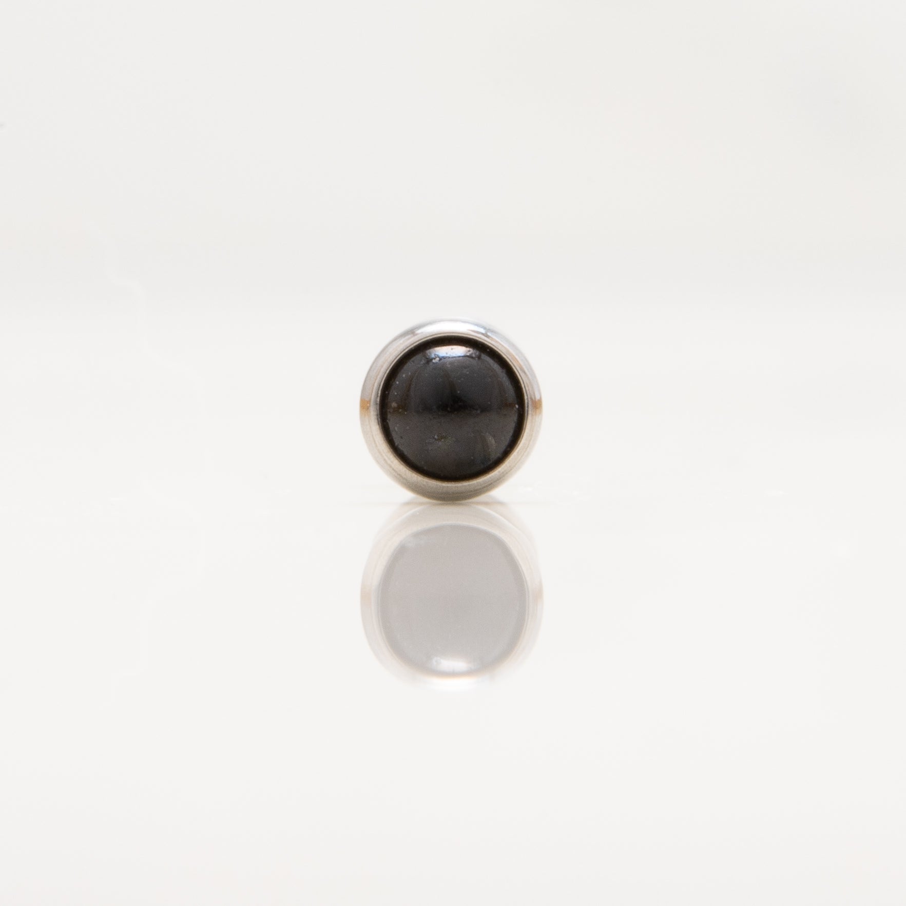 Nakit - Crni kamen + šipkica - Flat back, 4 mm, Titan