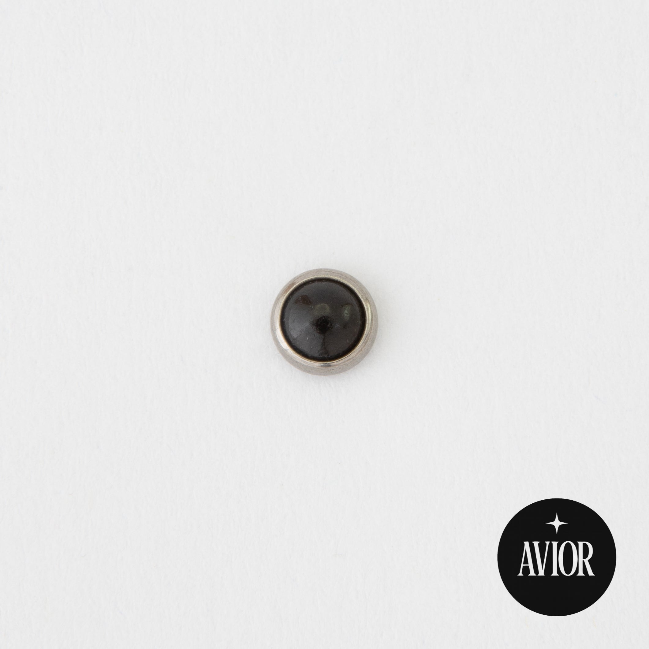 Nakit - Crni kamen + šipkica - Flat back, 4 mm, Titan