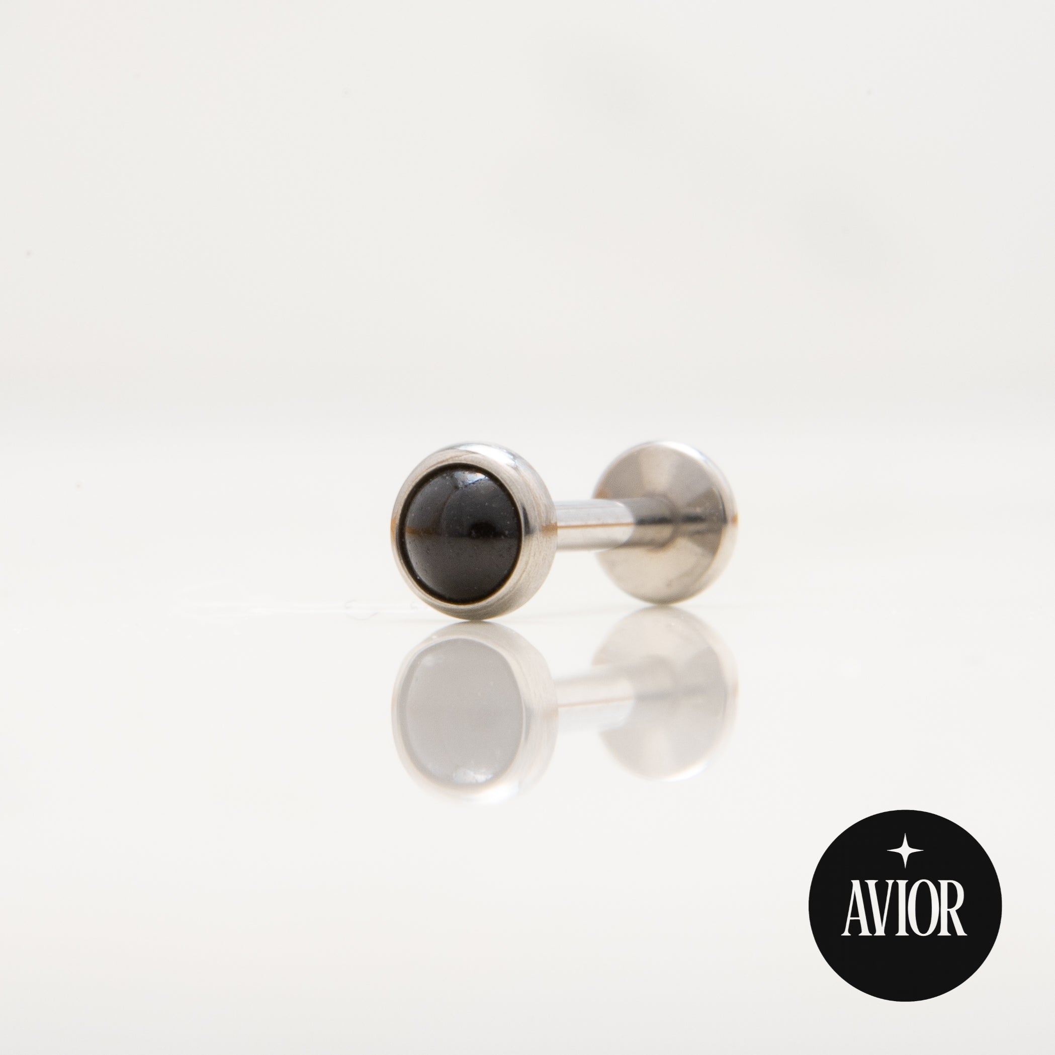 Nakit - Crni kamen + šipkica - Flat back, 4 mm, Titan