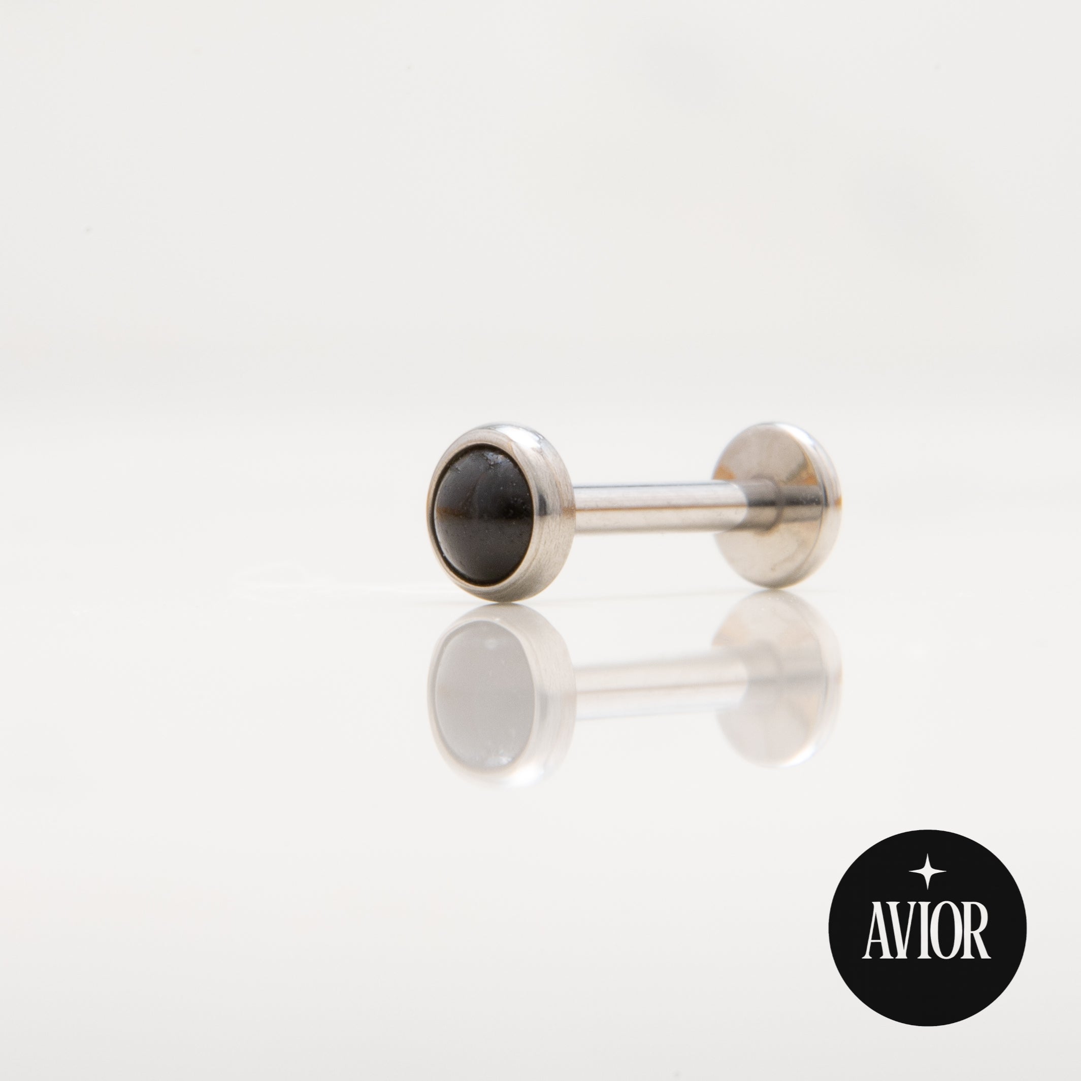 Nakit - Crni kamen + šipkica - Flat back, 4 mm, Titan