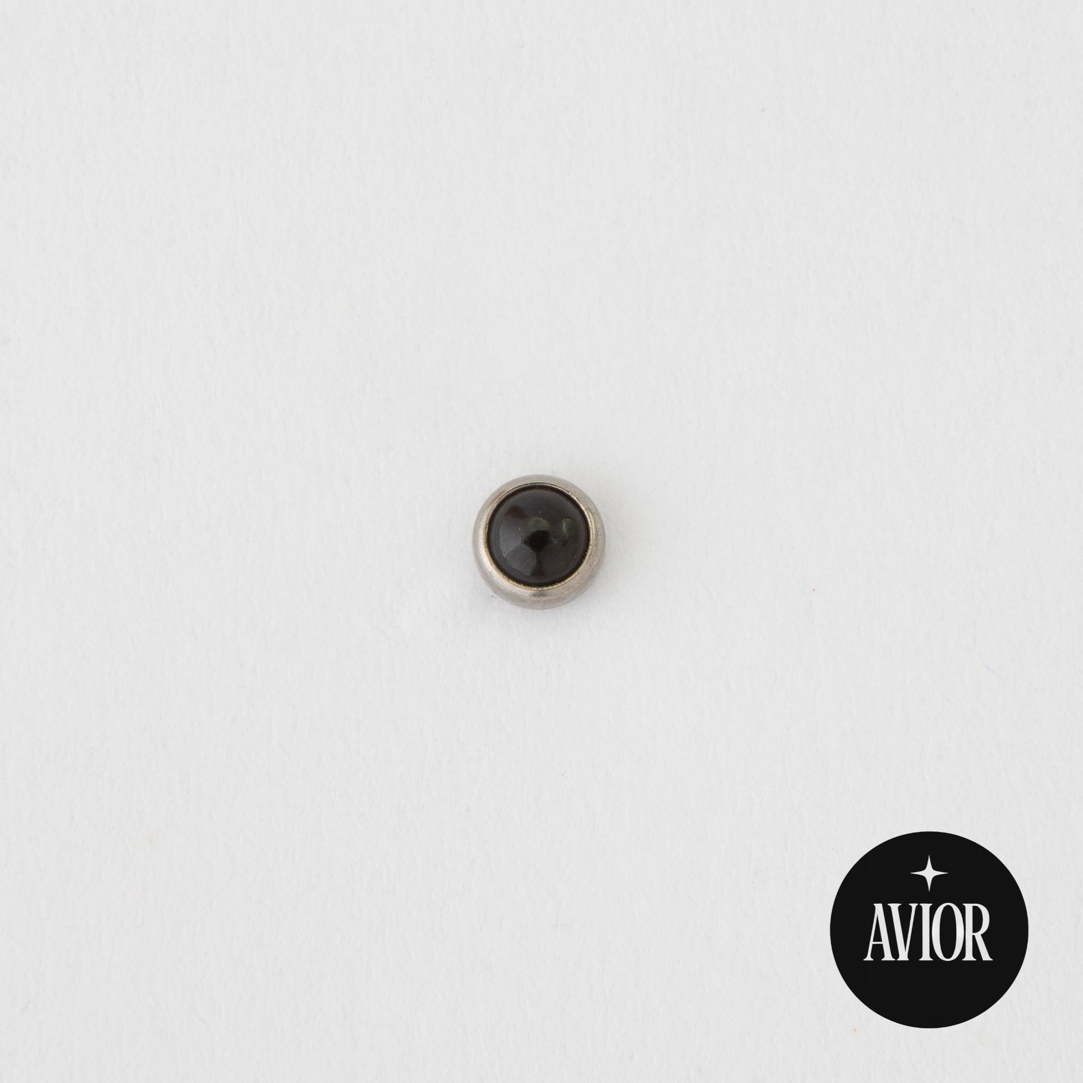 Nakit - Crni kamen + šipkica - Flat back, 3 mm, Titan