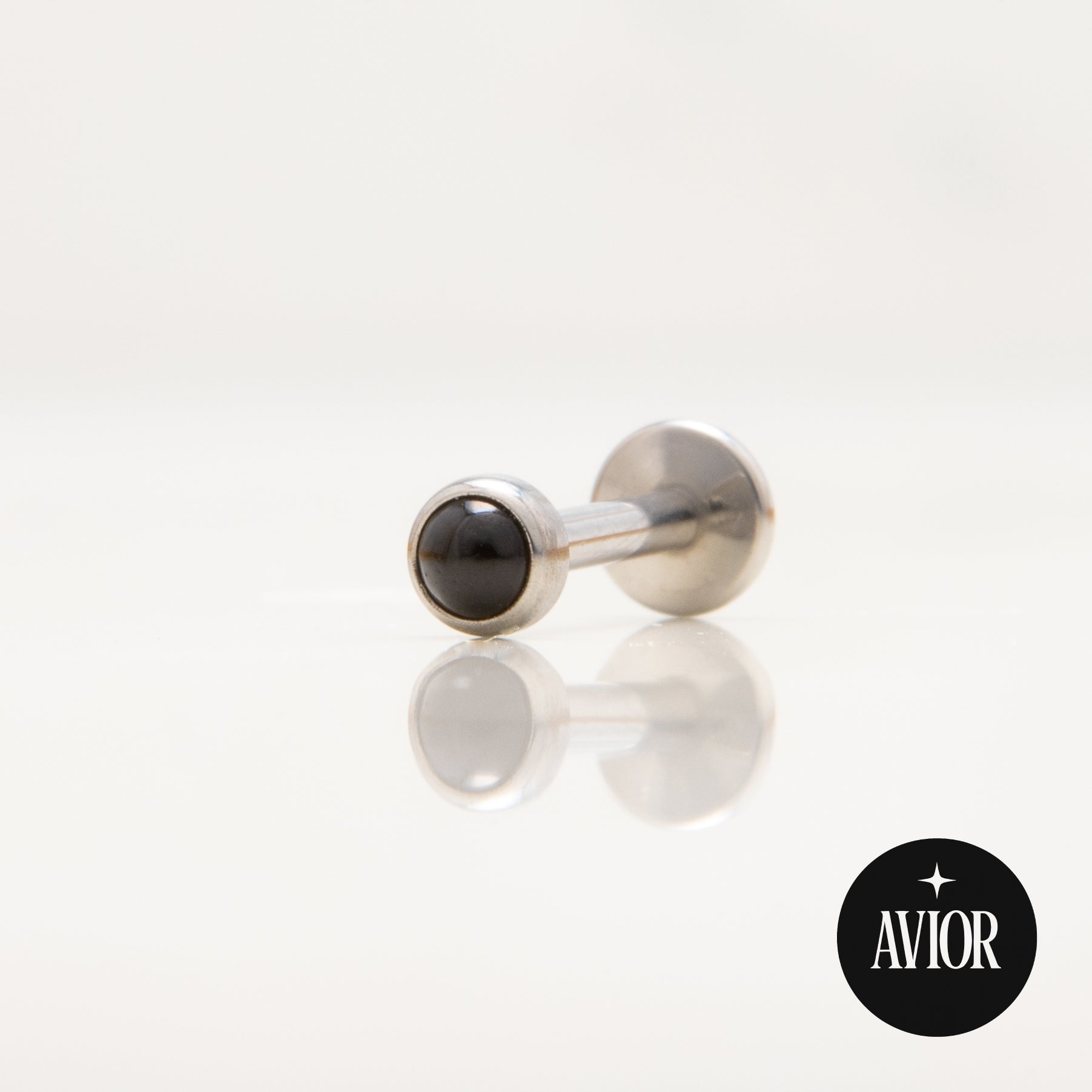 Nakit - Crni kamen + šipkica - Flat back, 3 mm, Titan