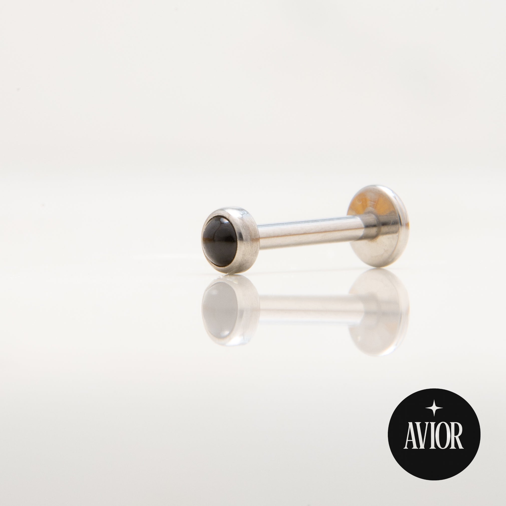 Nakit - Crni kamen + šipkica - Flat back, 3 mm, Titan