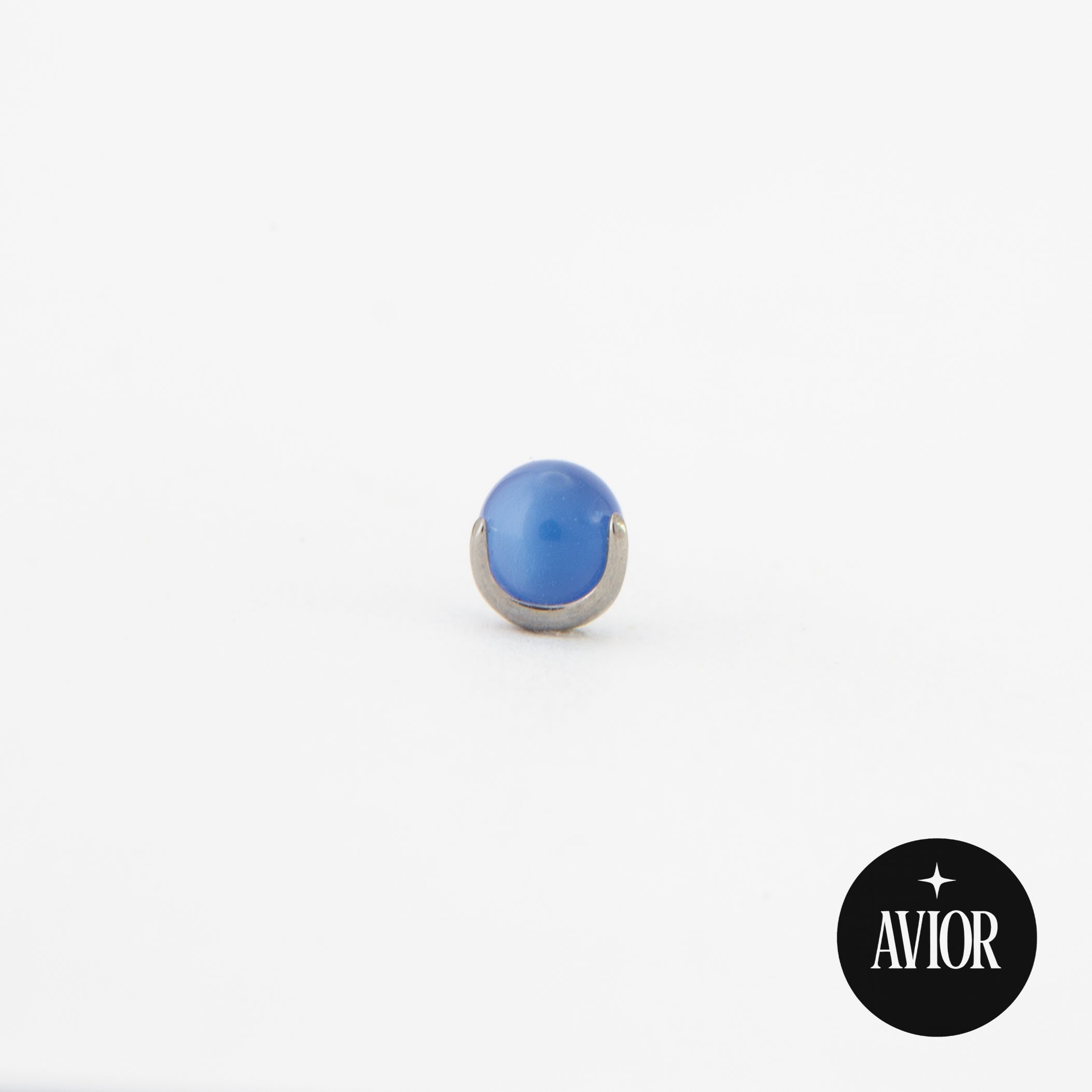 Nakit - Plavi okrugli cirkon + šipkica - Kugla, 3 mm, Titan