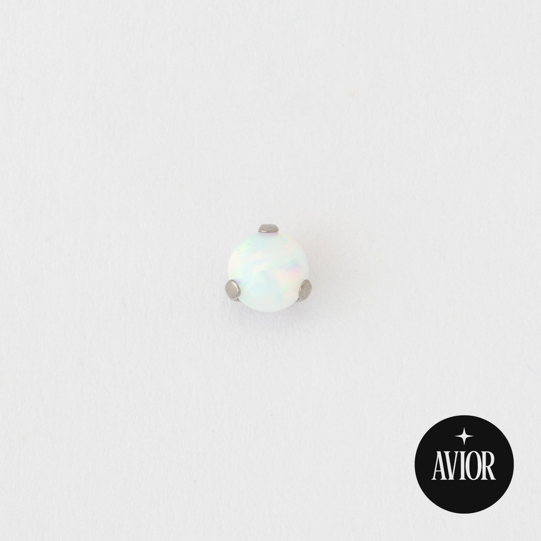 Nakit - Bijeli opal + šipkica - Kugla, 3 mm, Titan