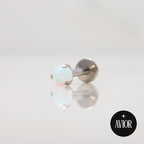 Nakit - Bijeli opal + šipkica - Kugla, 3 mm, Titan