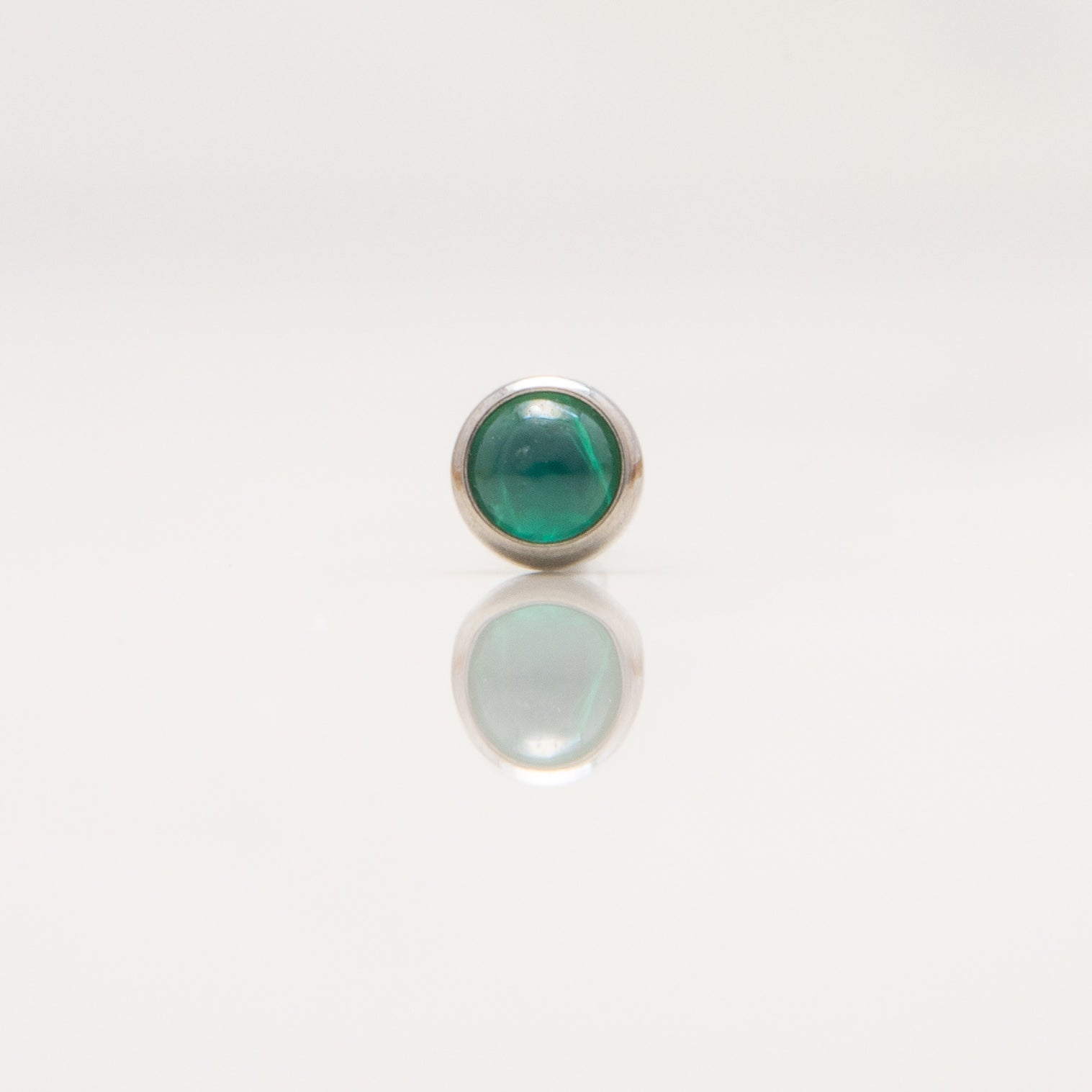 Nakit - Zeleni glatki cirkon + šipkica - Flat back, 3 mm, Titan