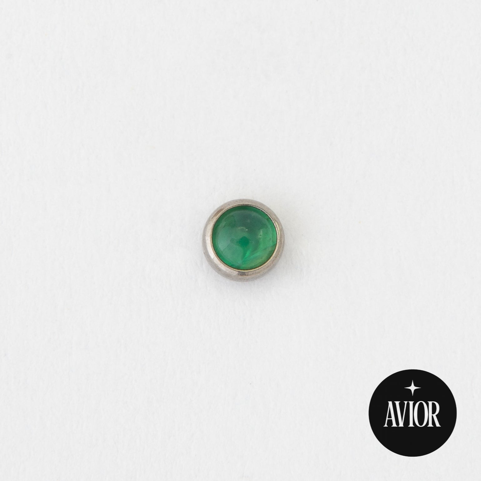 Nakit - Zeleni glatki cirkon + šipkica - Flat back, 3 mm, Titan