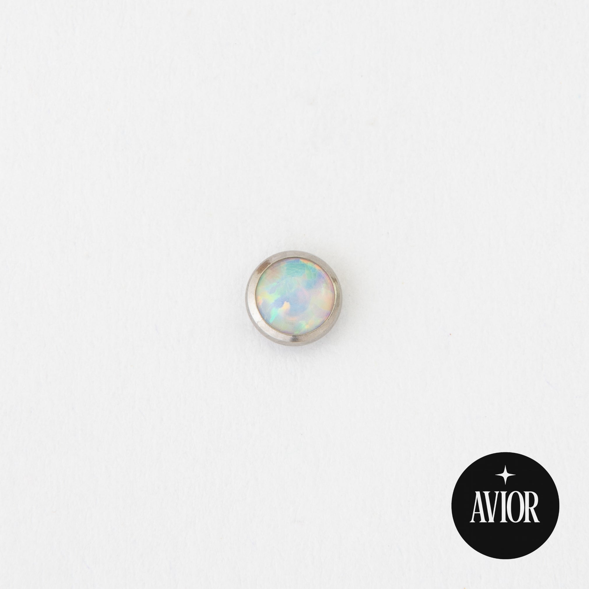 Nakit - Bijeli opal + šipkica - Flat back, 4 mm, Titan