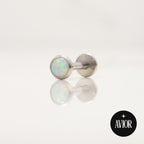Nakit - Bijeli opal + šipkica - Flat back, 4 mm, Titan