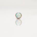 Nakit - Bijeli opal + šipkica - Flat back, 3 mm, Titan