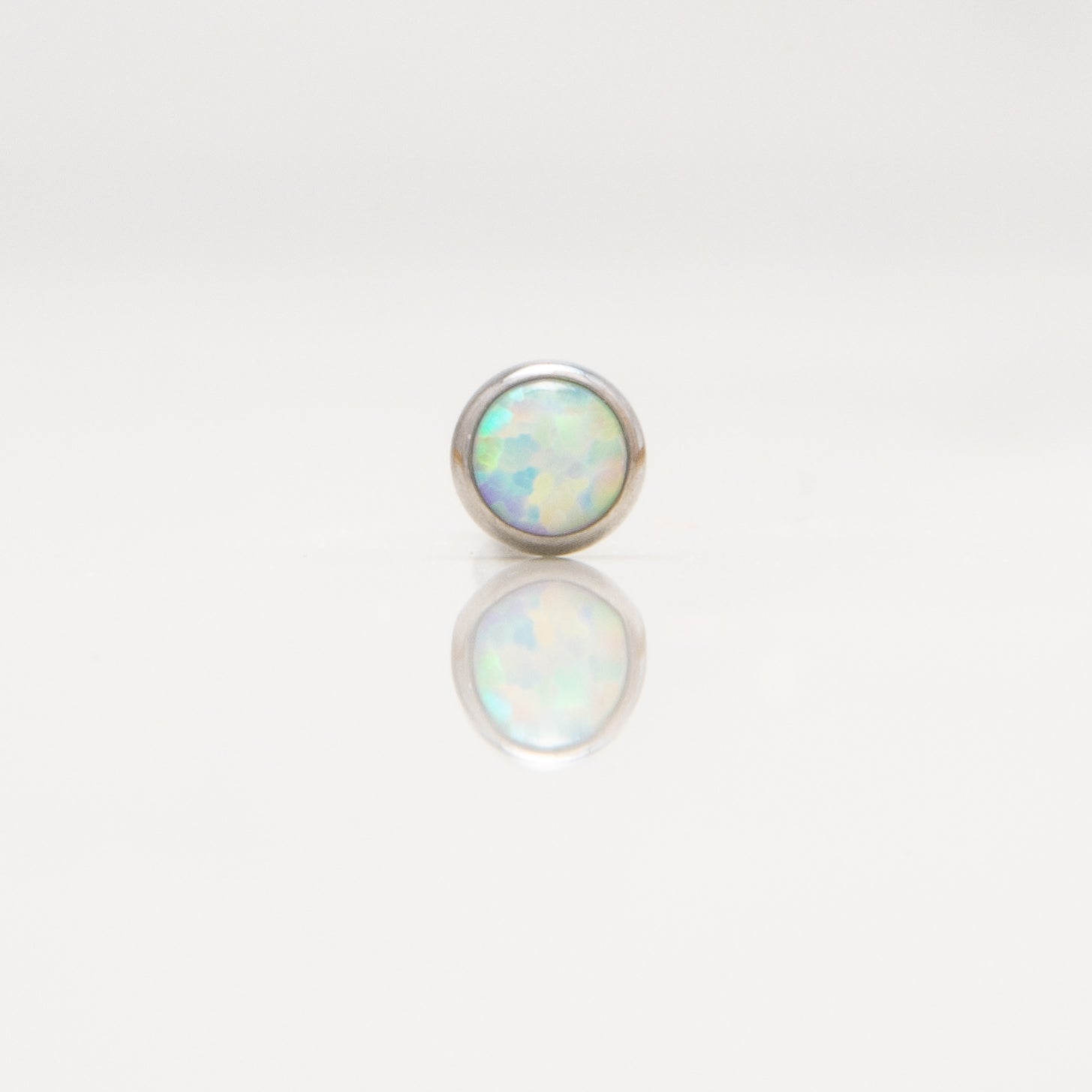 Nakit - Bijeli opal + šipkica - Flat back, 3 mm, Titan