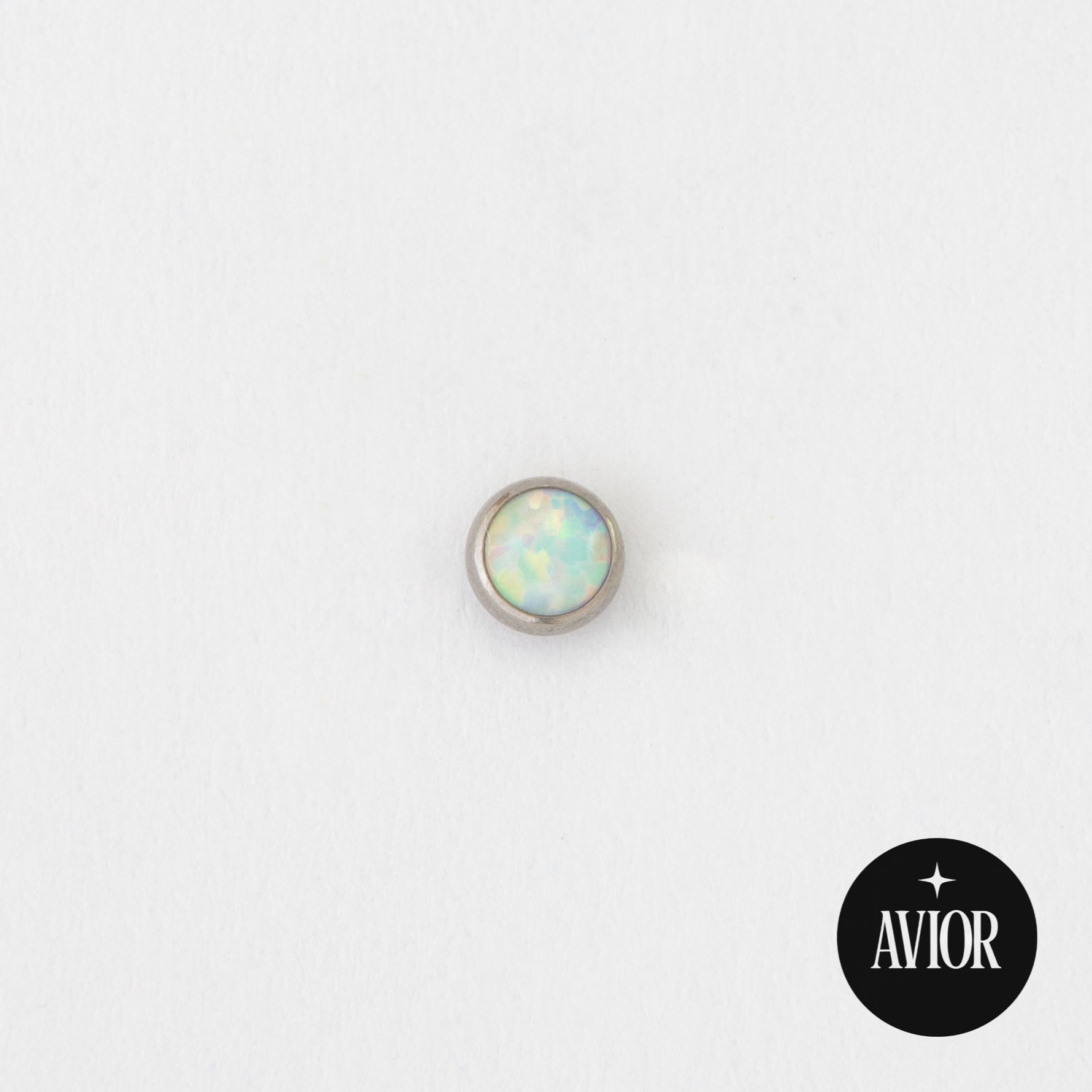 Nakit - Bijeli opal + šipkica - Flat back, 3 mm, Titan
