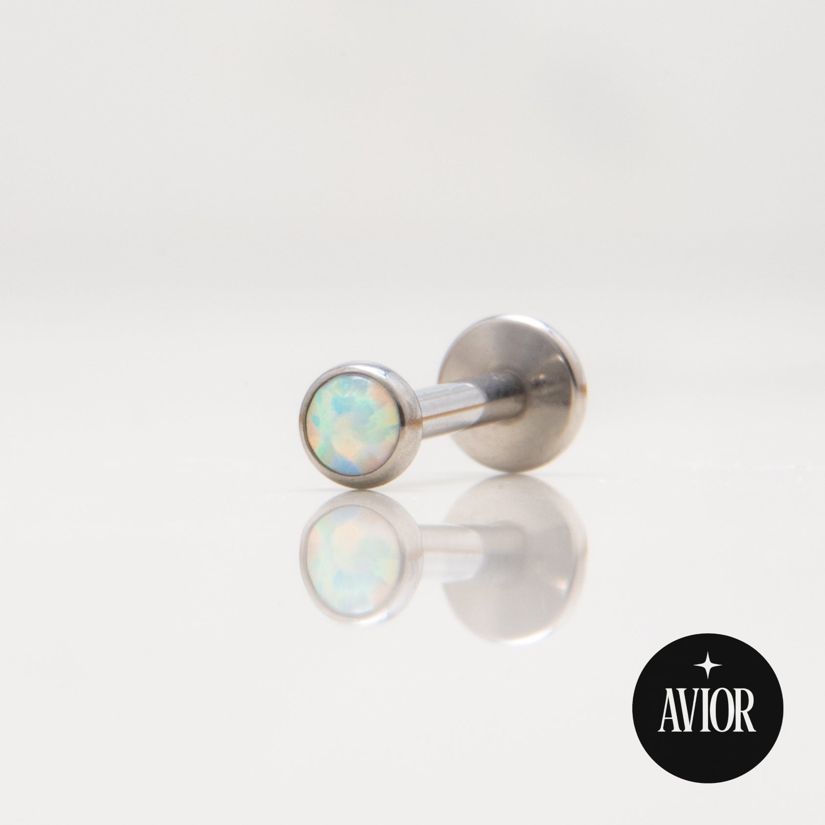 Nakit - Bijeli opal + šipkica - Flat back, 3 mm, Titan