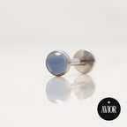 Nakit - Plavi glatki cirkon + šipkica - Flat back, 4 mm, Titan