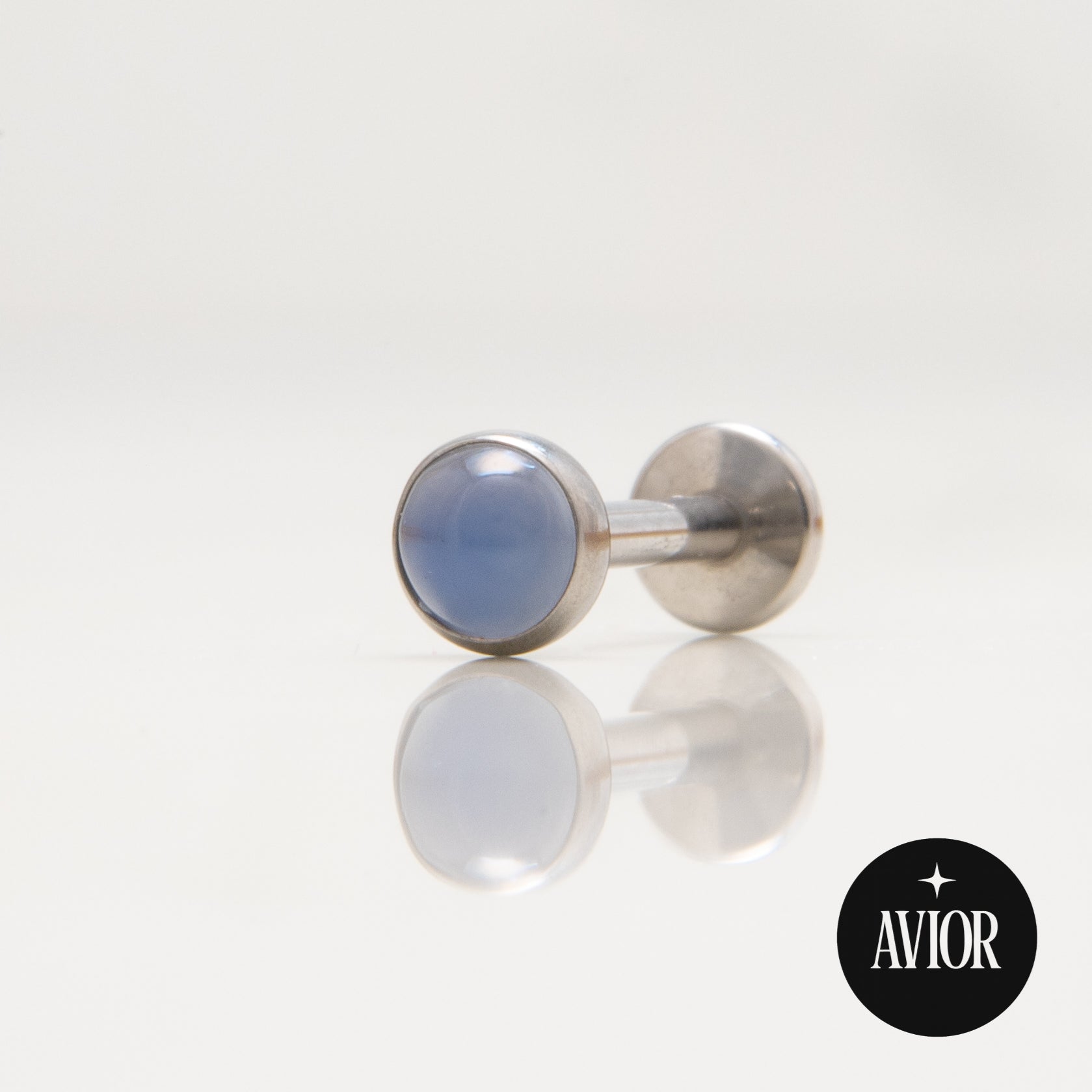 Nakit - Plavi glatki cirkon + šipkica - Flat back, 4 mm, Titan