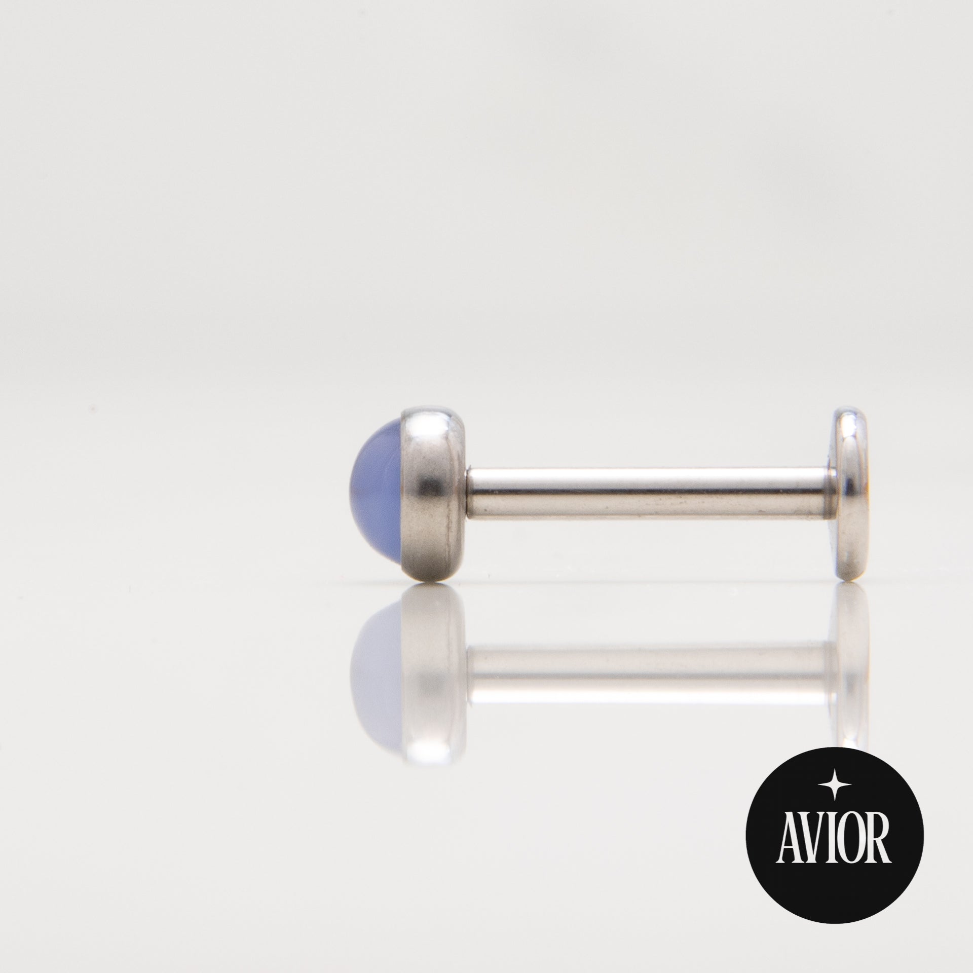 Nakit - Plavi glatki cirkon + šipkica - Flat back, 4 mm, Titan