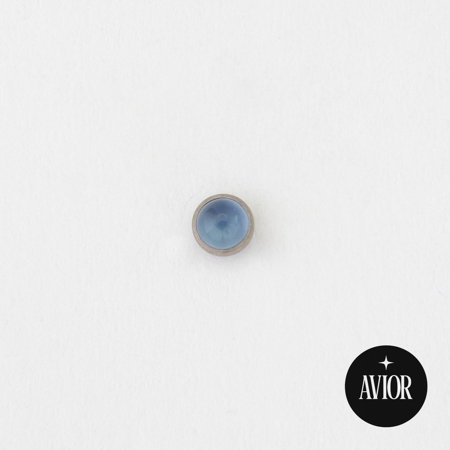 Nakit - Plavi glatki cirkon + šipkica - Flat back, 3 mm, Titan