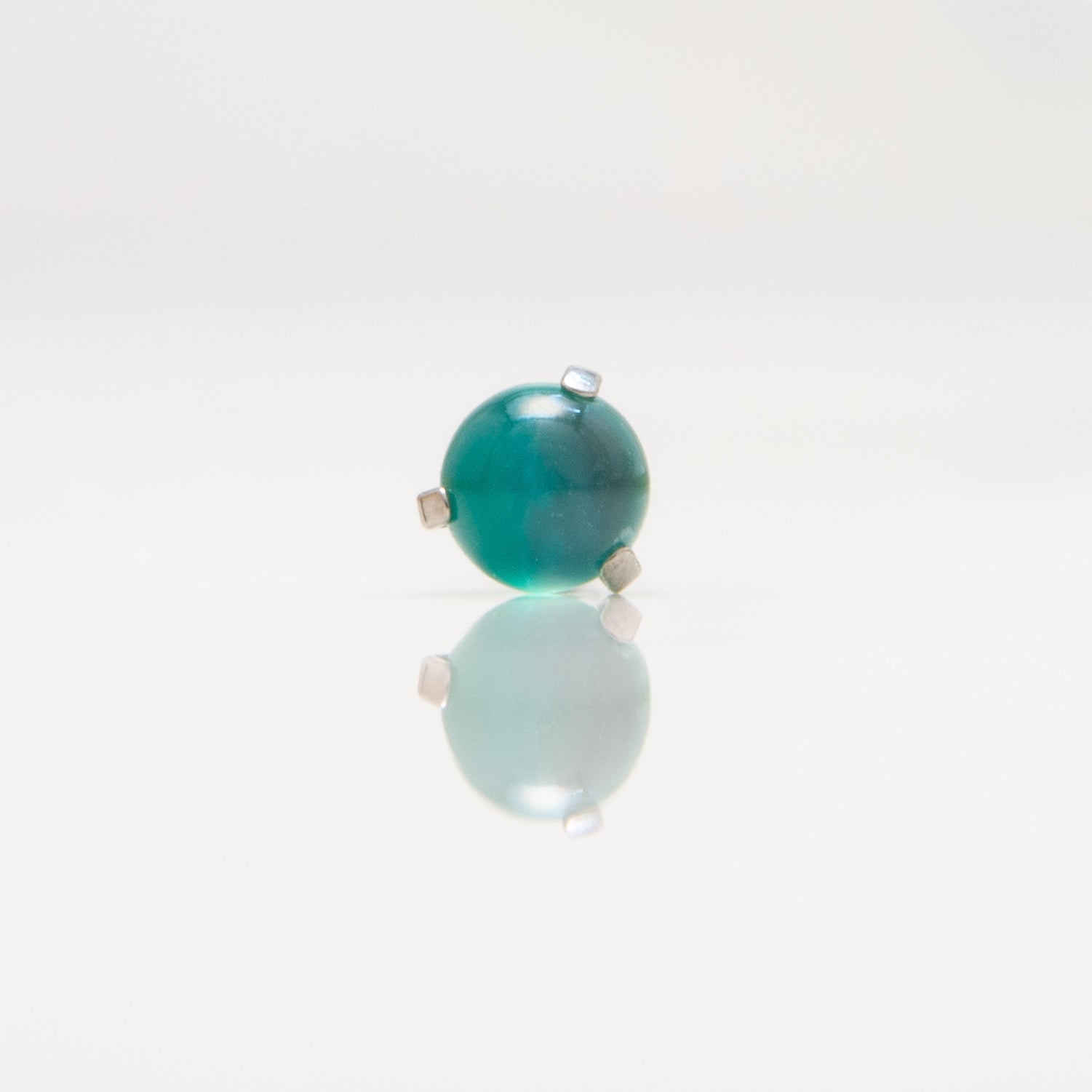 Nakit - Zeleni okrugli cirkon + šipkica - Kugla, 3 mm, Titan