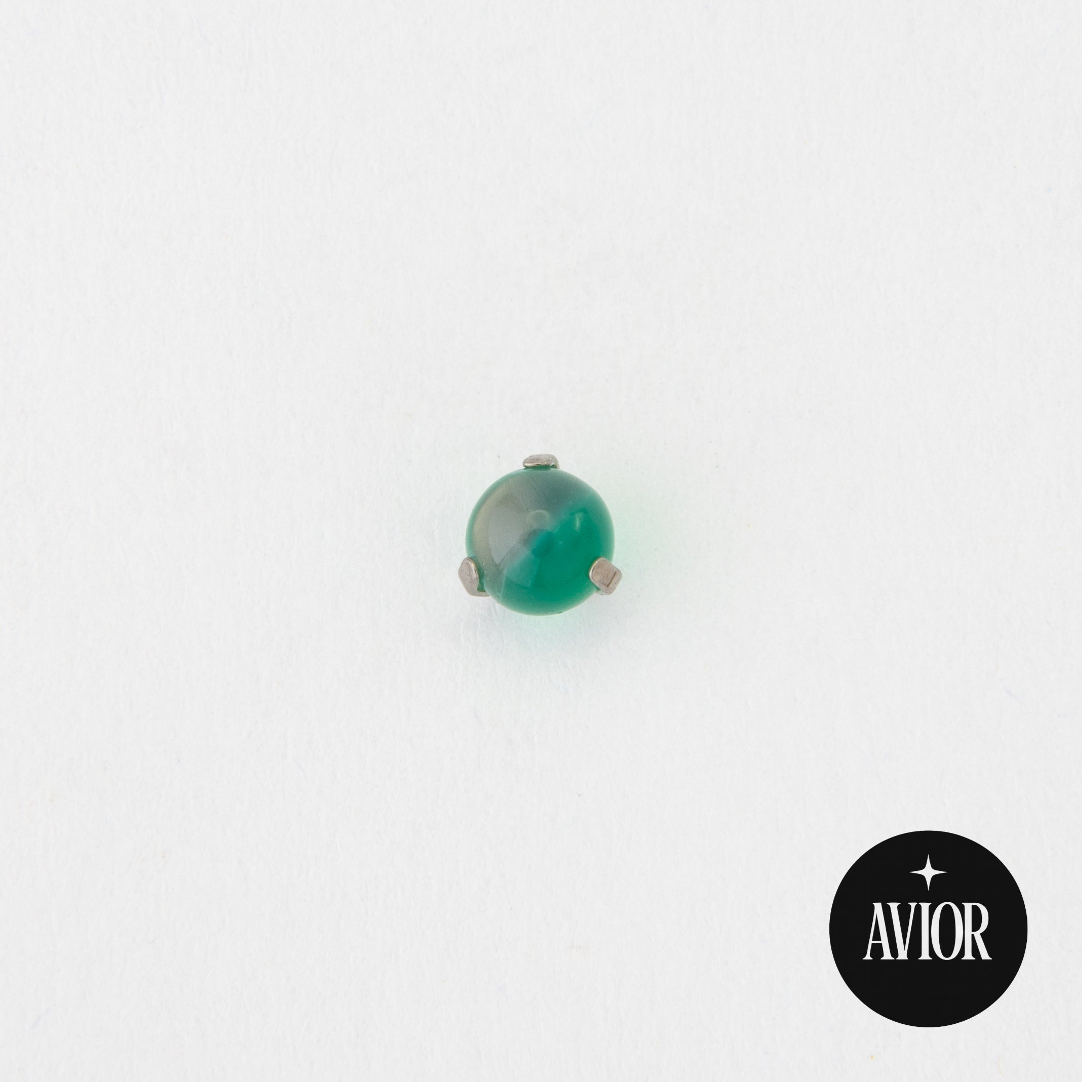 Nakit - Zeleni okrugli cirkon + šipkica - Kugla, 3 mm, Titan