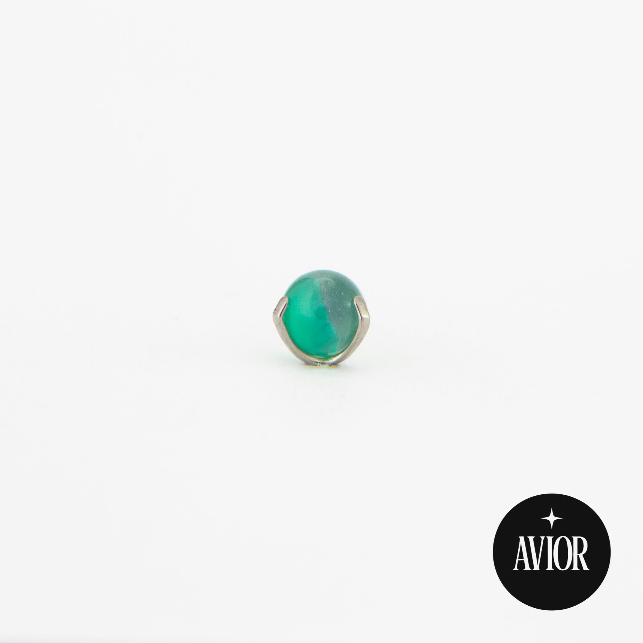 Nakit - Zeleni okrugli cirkon + šipkica - Kugla, 3 mm, Titan