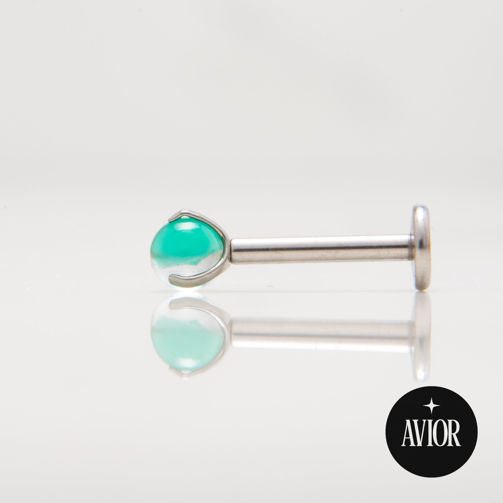 Nakit - Zeleni okrugli cirkon + šipkica - Kugla, 3 mm, Titan