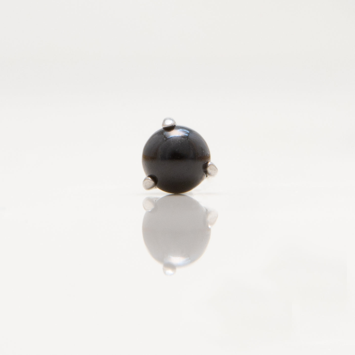 Nakit - Crni kamen + šipkica - Kugla, 3 mm, Titan