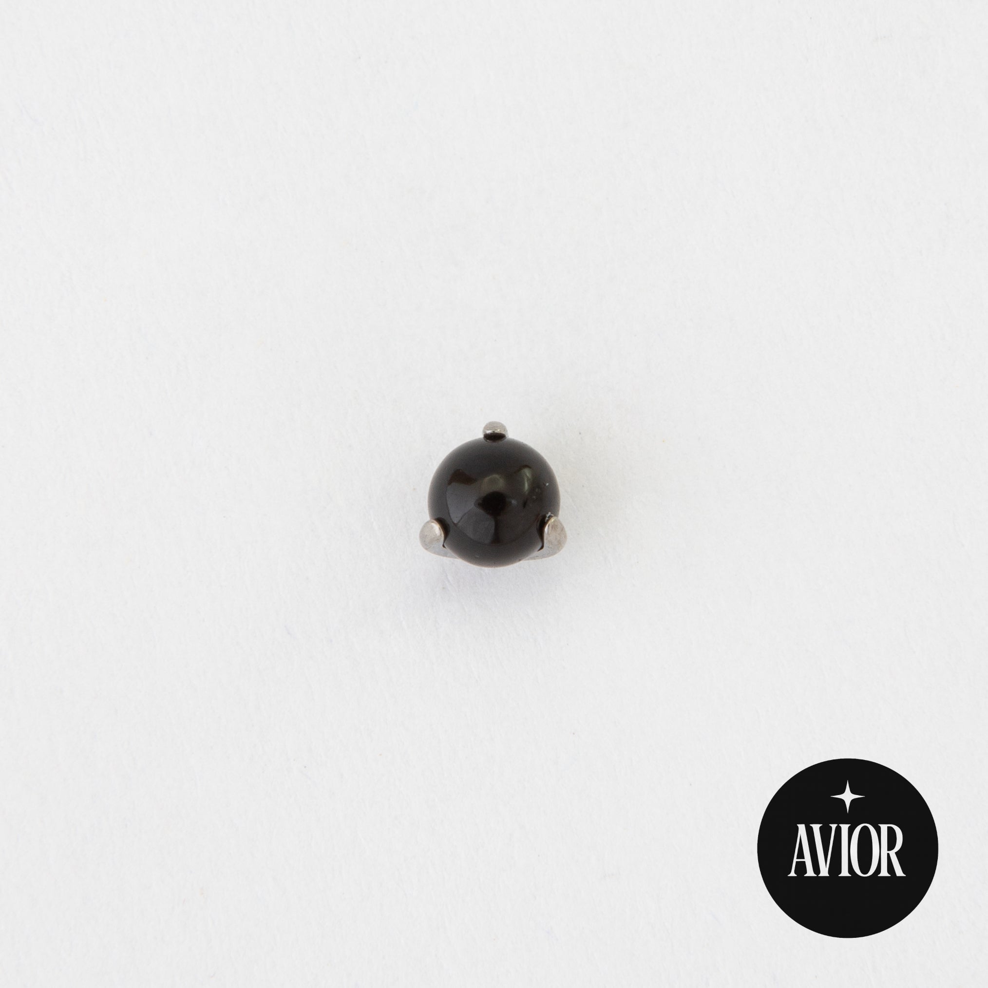 Nakit - Crni kamen + šipkica - Kugla, 3 mm, Titan