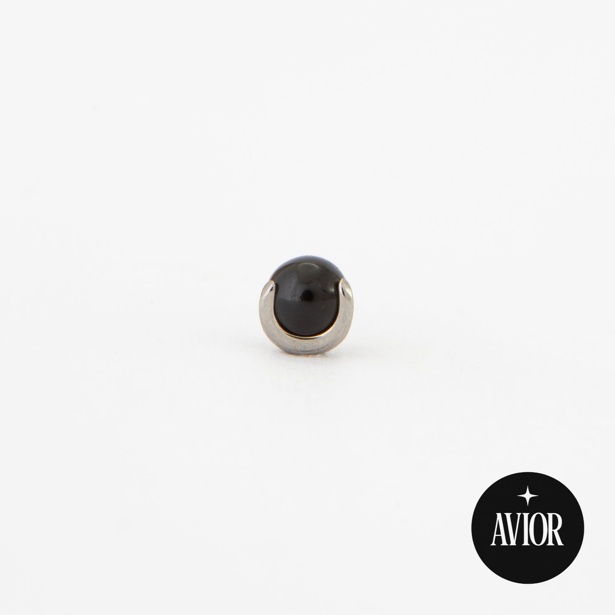 Nakit - Crni kamen + šipkica - Kugla, 3 mm, Titan