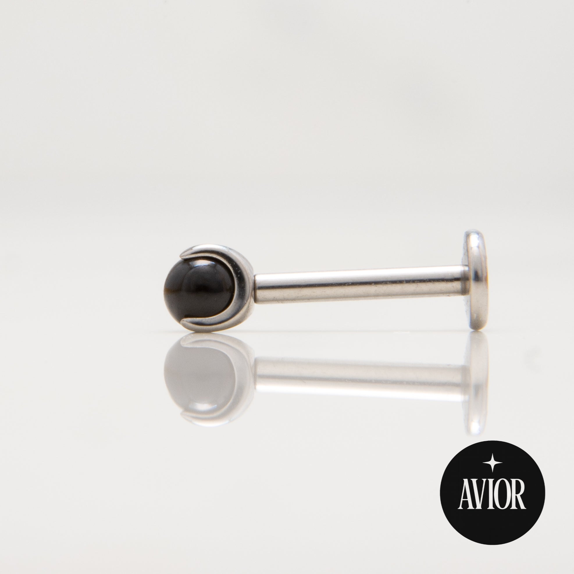 Nakit - Crni kamen + šipkica - Kugla, 3 mm, Titan